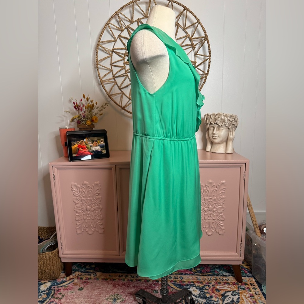 BCBGeneration Green Ruffle Mini Dress - Picture 2 of 6